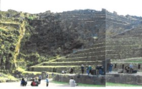 How was the fortress of Ollantaytambo built without draft animals or the concept of the wheel?
