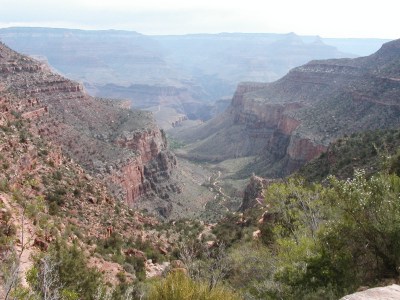 An incredible view of the Grand Canyon, as coming up the Bright Angel trail